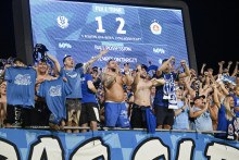 Fanúšikovia ŠK Slovan Bratislava. FOTO: TASR/Pavel Neubauer